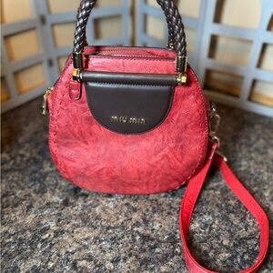 Chispaulo Chic Red and Brown Crossbody Bag